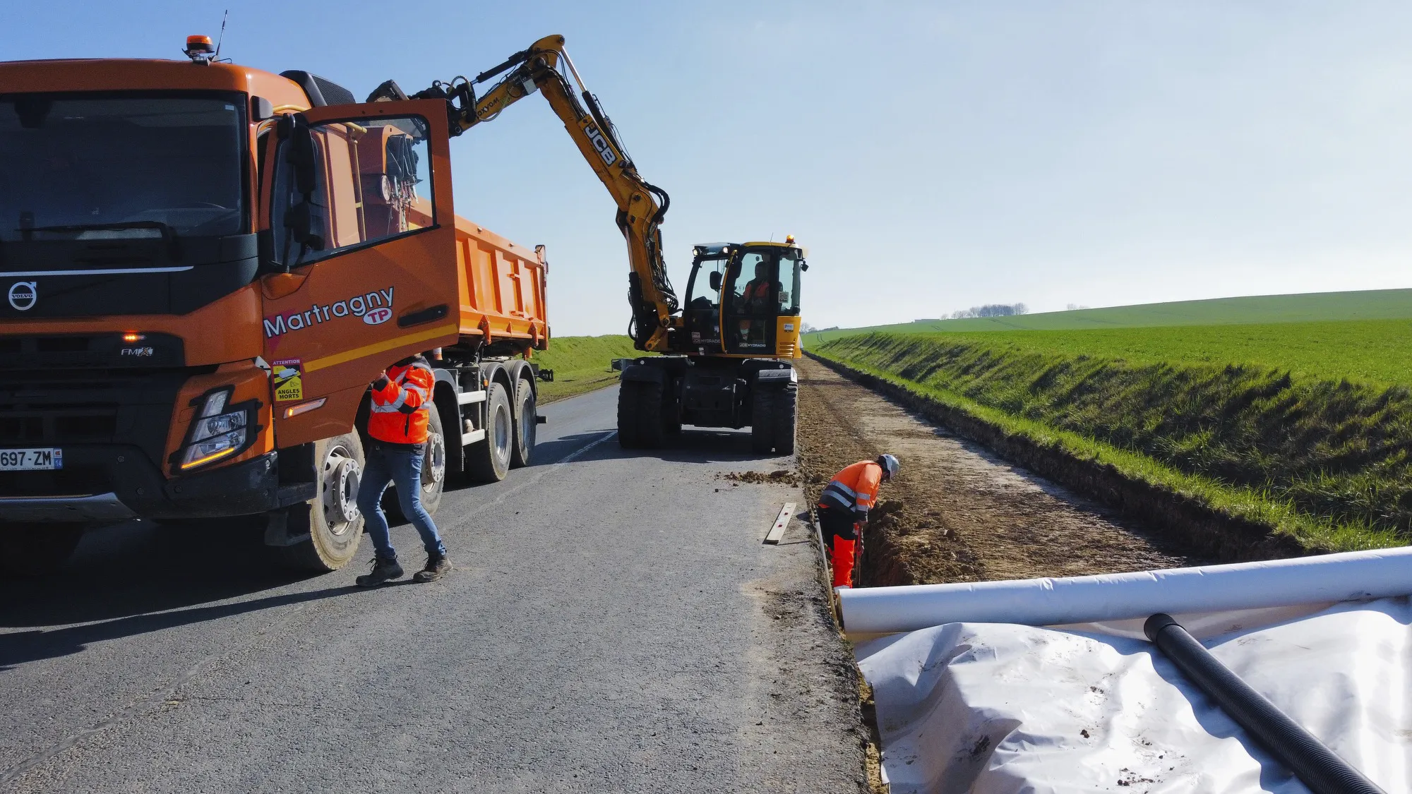 Chantier de voirie sécurisé