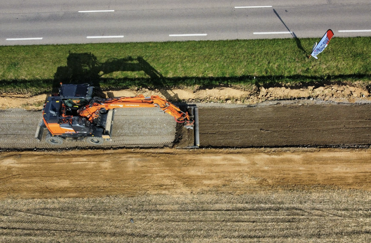 Pistes cyclables en cours de réalisation dans le Coeur de Nacre